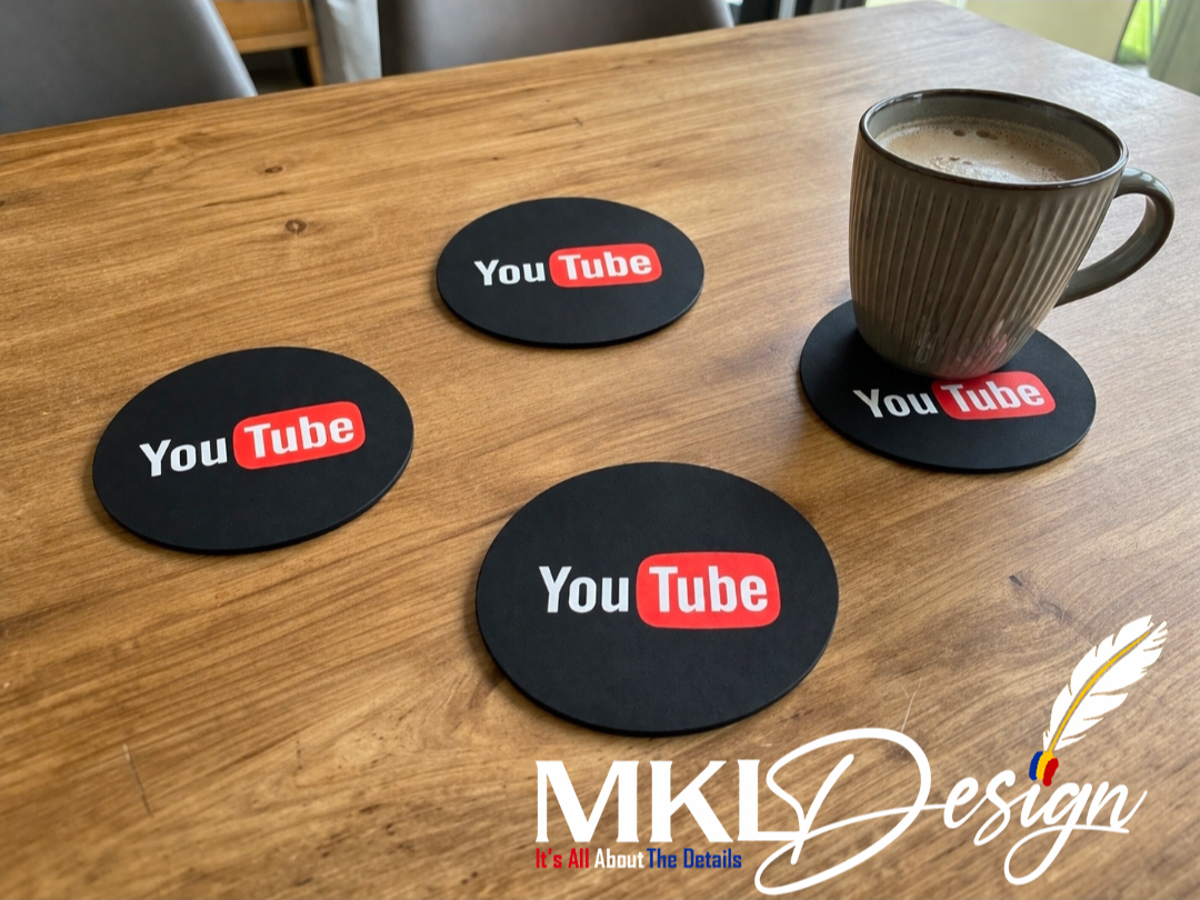 YOUTUBE coasters + holder