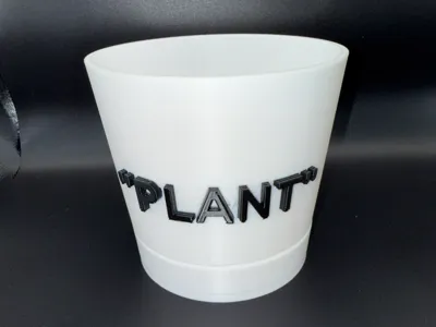 Ironic "PLANT" Planter with water catching tray