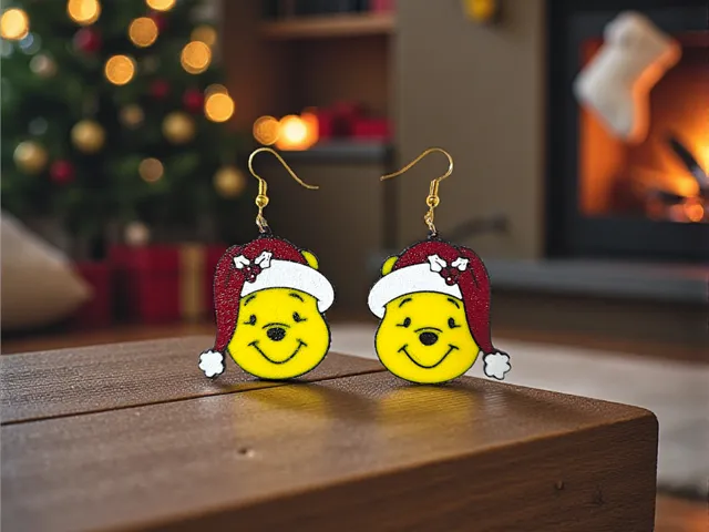 Santa Winnie The Pooh earrings
