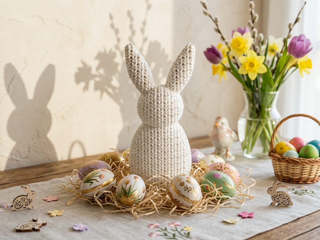 Pasquale & Bunny Knit – Decorazione Pasquale 3d
