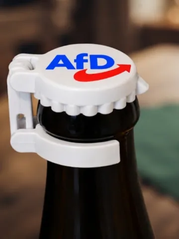 Letrero o emblema decorativo: Bierdeckelverschluss mit AFD Logo — vista de referencia 2