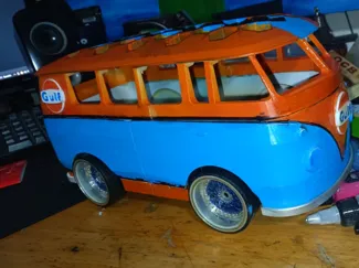 VW Bus Taschntuch Spender Gulf look