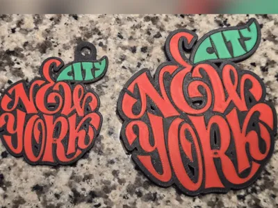 New York City "Big Apple" Keychain and Magnet