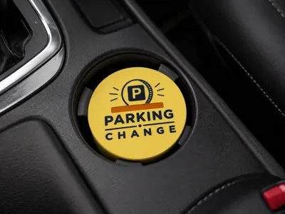 In-Car Change Pot, In-Car piggy bank. Car Parking 