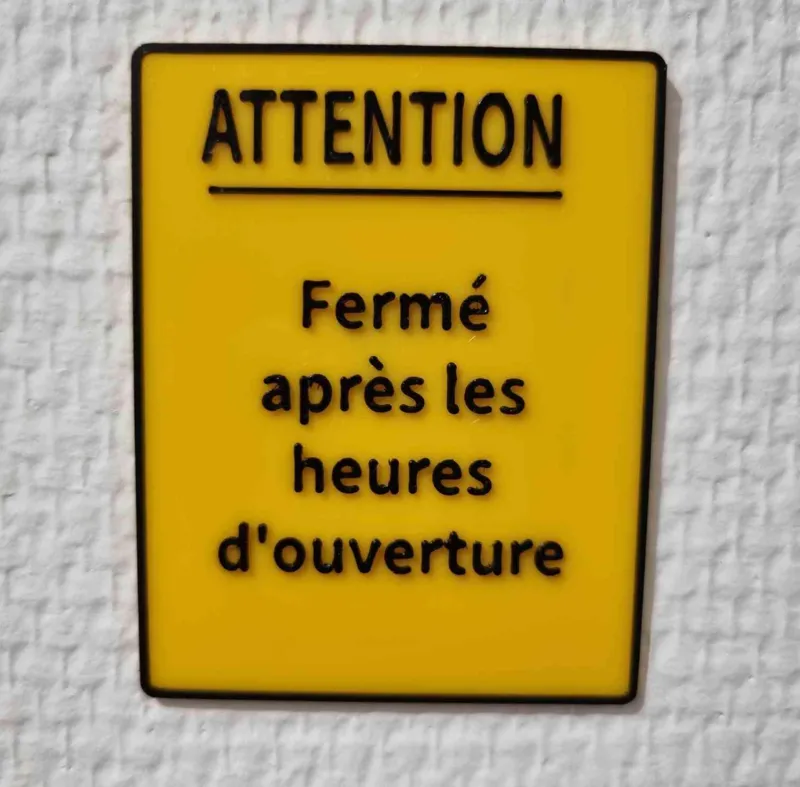 Cadre humoristique "Horraire"