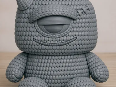 Knitted Fuggler‑Style Cyclops – Horned Monster