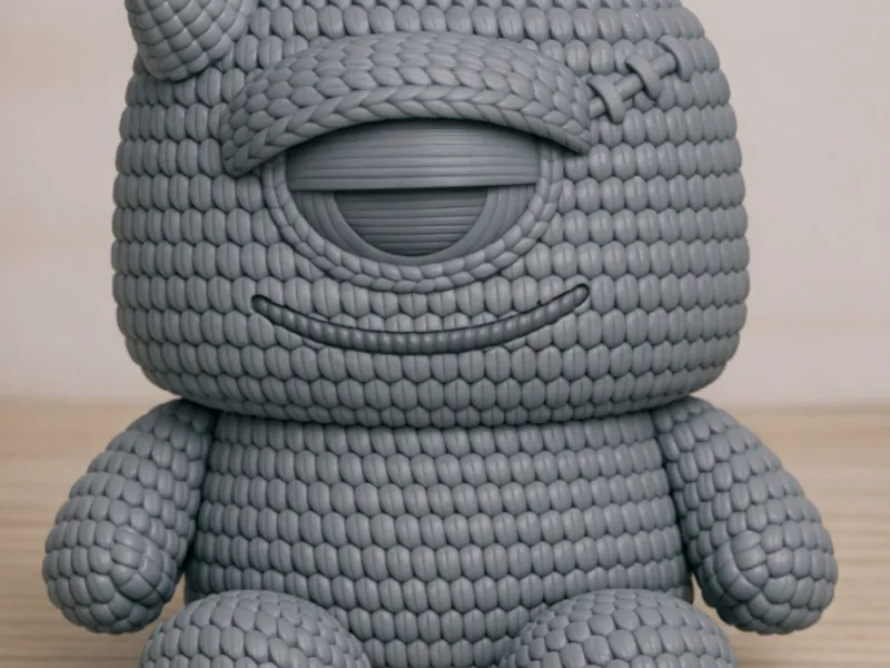Knitted Fuggler‑Style Cyclops – Horned Monster
