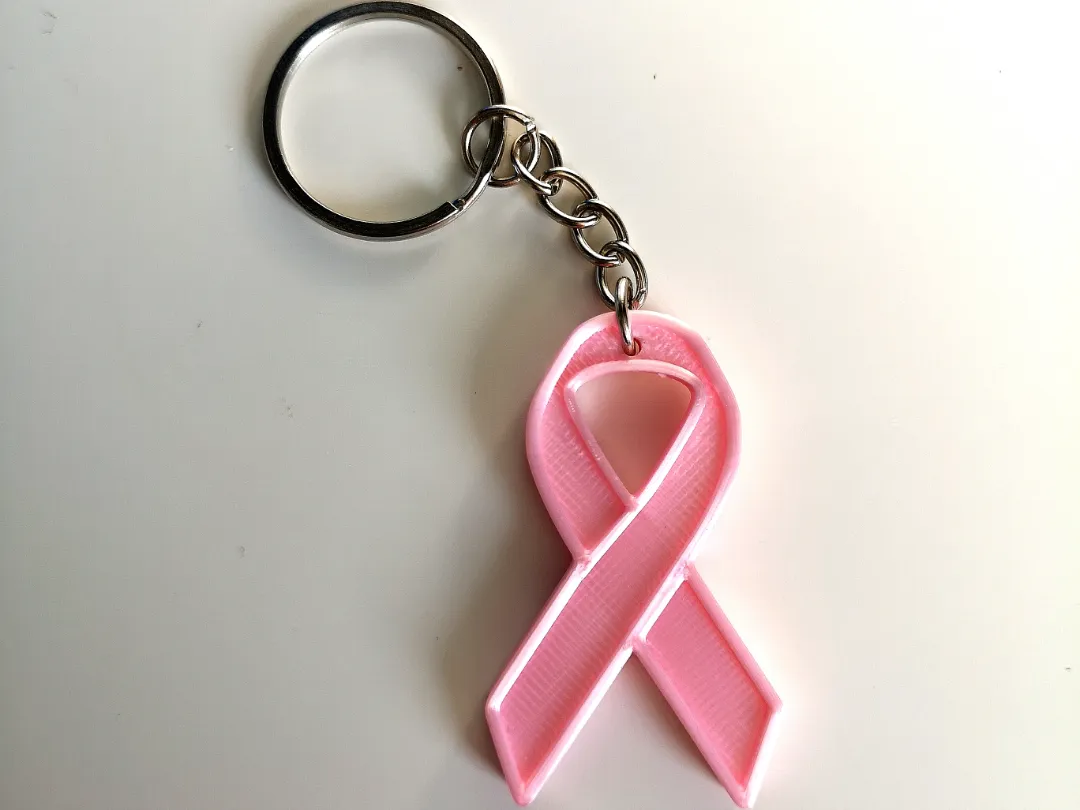 Pink October ribbon keychain by Tchetmaker3d MakerWorld: Download Free 3D Models - 3D model önizlemesi