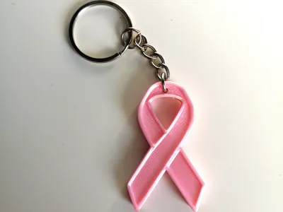 Pink October ribbon keychain