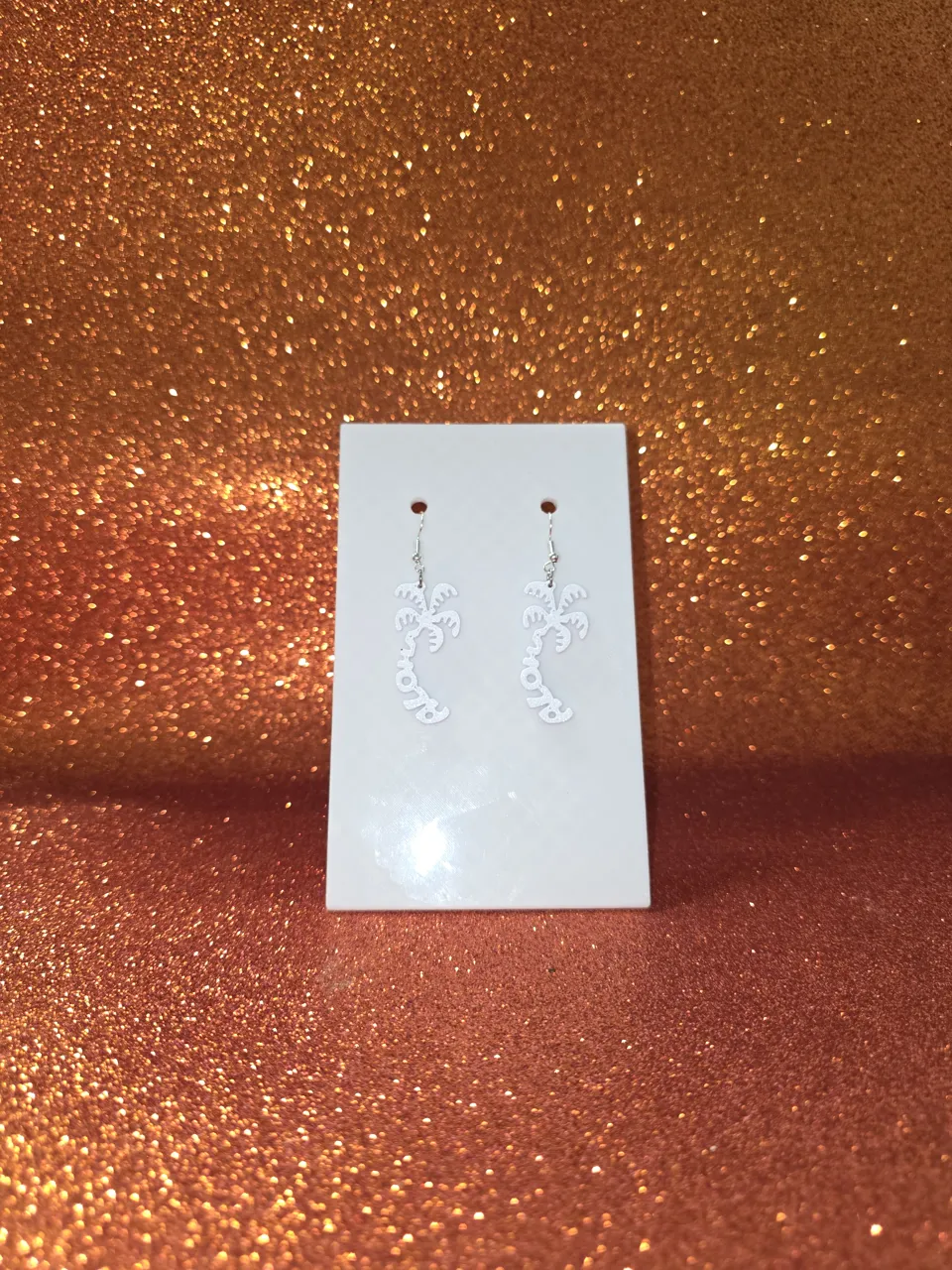 Palm tree aloha earrings view 2