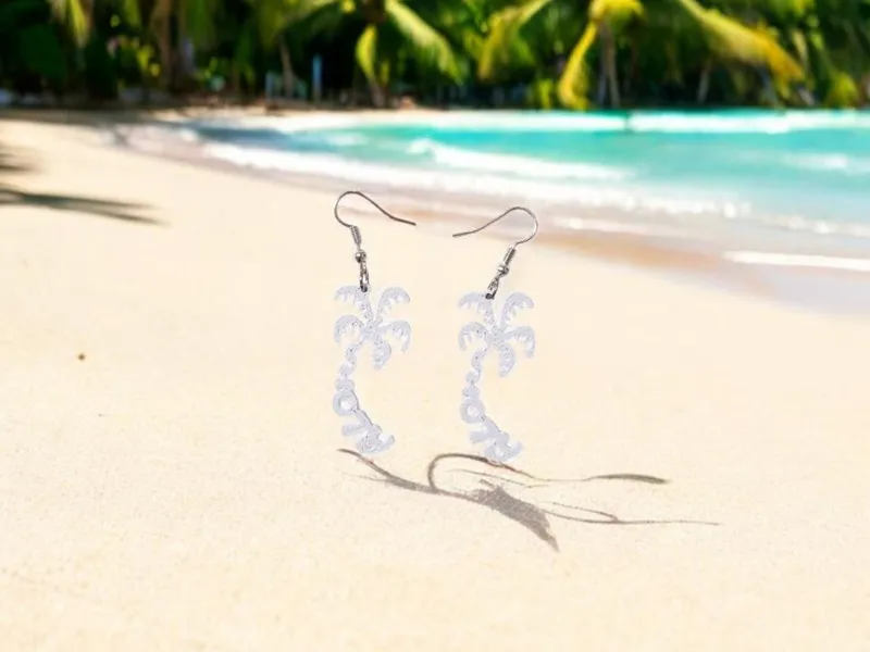 Palm tree aloha earrings