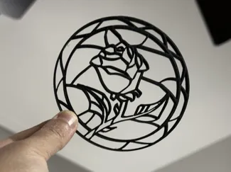 Beauty and the Beast Stained Glass Rose Coaster