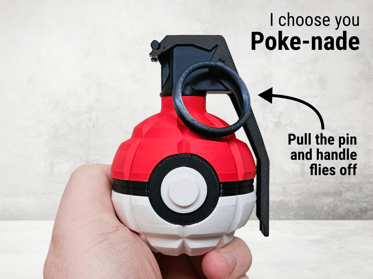 Pokeball Grenade | Pull pin and handle flies off