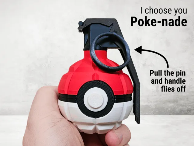 Pokeball Grenade | Pull pin and handle flies off