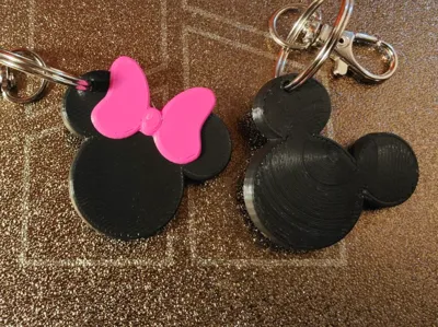Minnie and Mickey Mouse logo inspired keychain