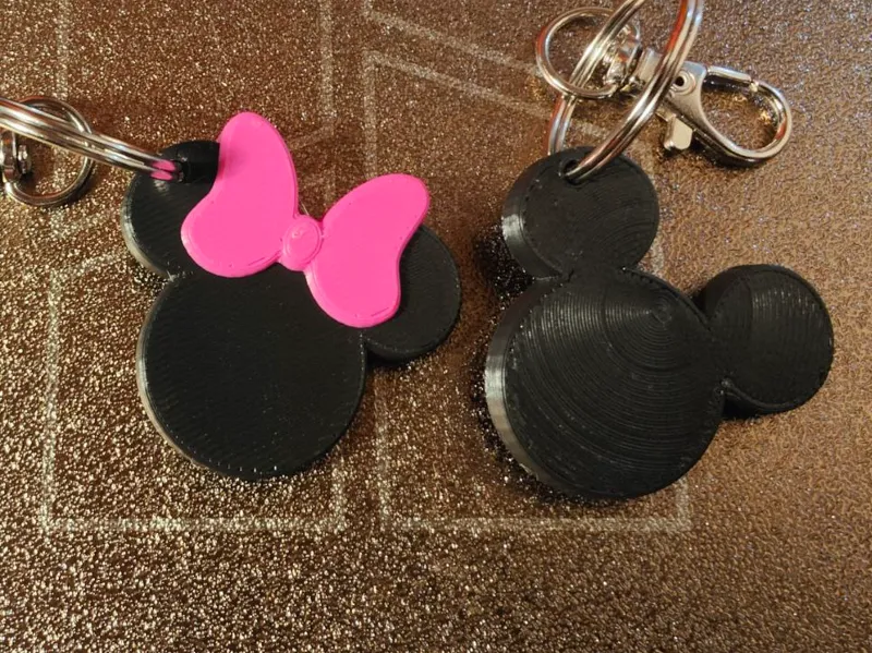 Minnie and Mickey Mouse logo inspired keychain