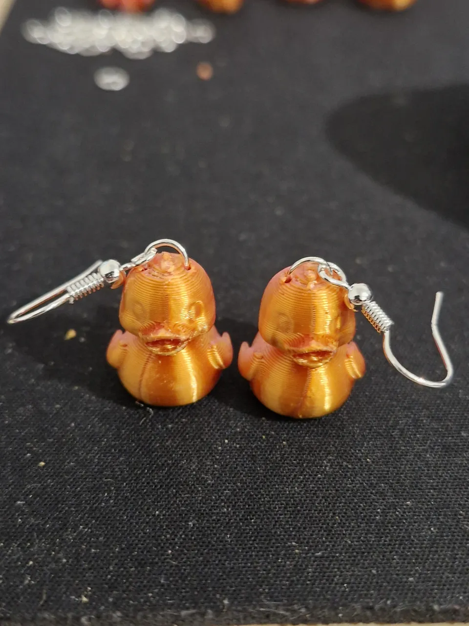 cute rubber duck earrings view 2