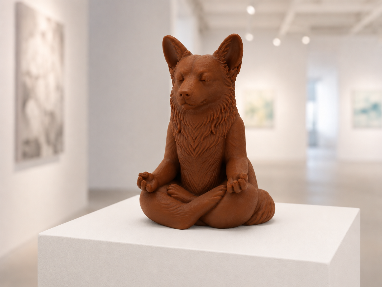 Meditating Corgi Dog – Zen Welsh Corgi Statue 