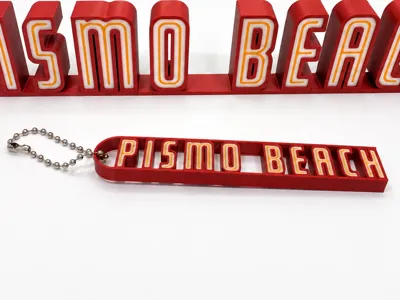 Pismo Beach California Inspired Keychain