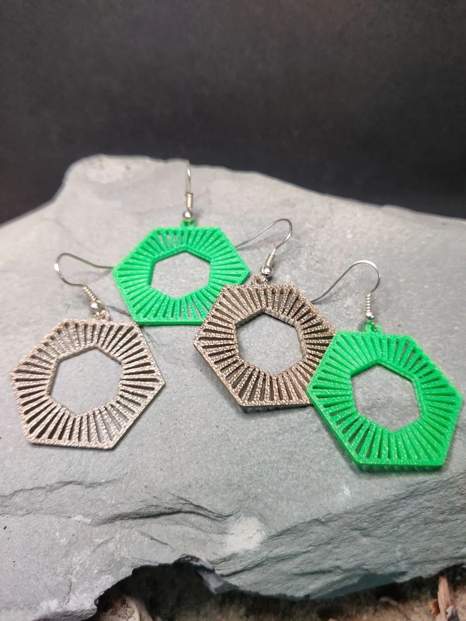 Radiant Hexagon Line Earrings view 4