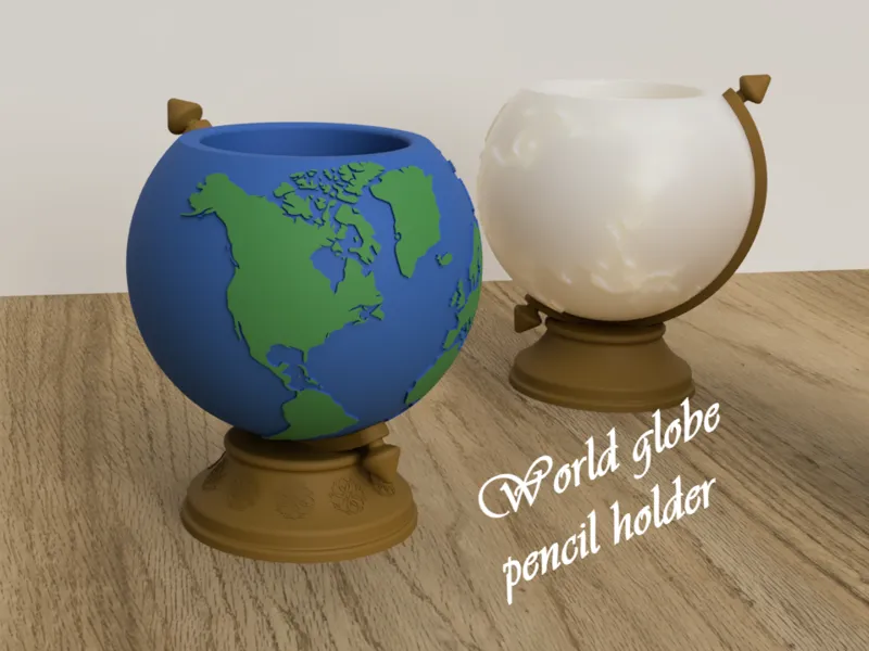 World globe pencil holder