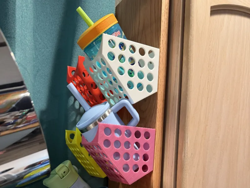 Angled Kids Water Bottle Holder Wall Mount