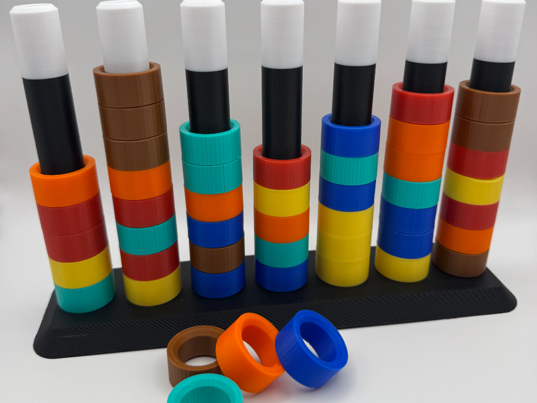 Farbring-Sortierpuzzle – 3D druckbares Logikspiel