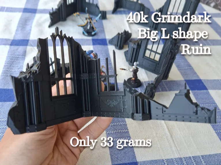 2# L-shaped Gothic ruin for 40k and DnD