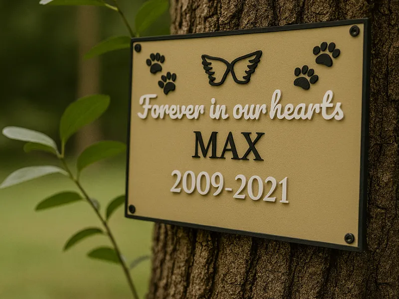3D Pet Memorial Plaque  Personalized Name & Dates 