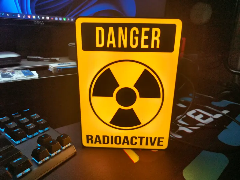 Danger Radioactive Sign Lightbox