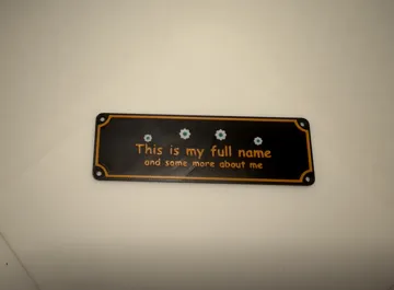 Figura decorativa: Name Plate (Customisable and Personalised) — vista de referencia 4