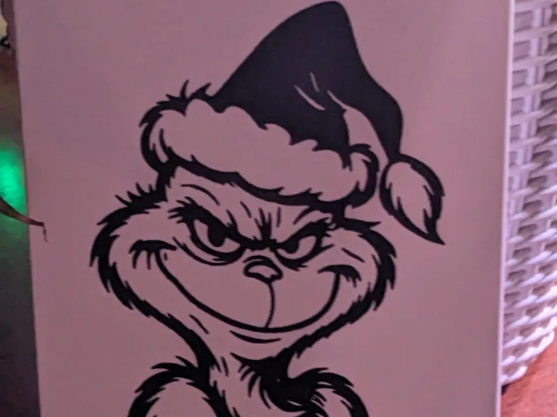 AI generated Grinchy Black and White Hueforge