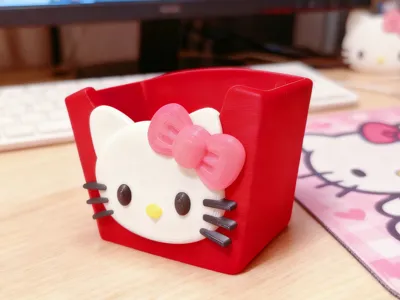 Hello Kitty Pen Holder & Tool Box - Free 3D Print Model - MakerWorld