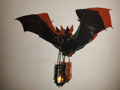 Bat Sconce/Wall lantern with Gothic Lantern