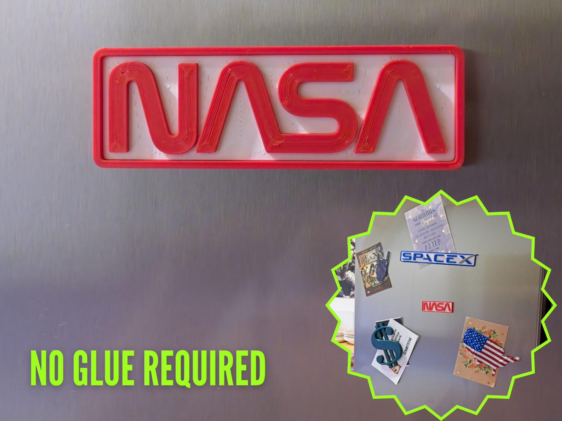 NASA Worm Logo Fridge Magnet 