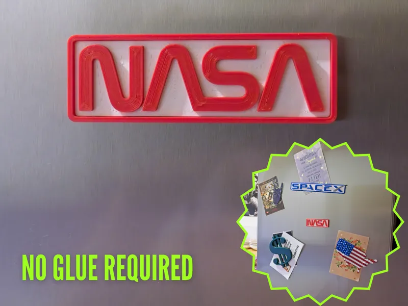 NASA Worm Logo Fridge Magnet 