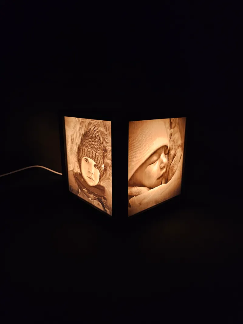 Lithophane Box 130 x 130 for led lamp kit 001