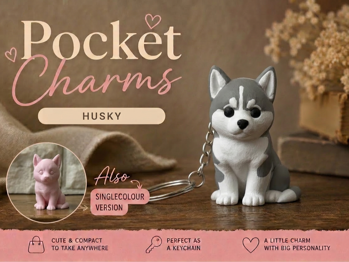 Husky Keychain Pocket Charms