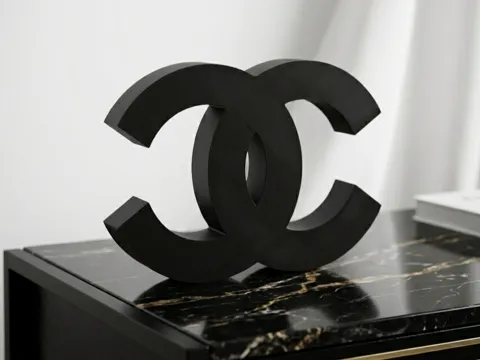 Letrero o emblema decorativo: Luxury Logo Decor — Chanel (3D Stand) — referencia de MakerWorld