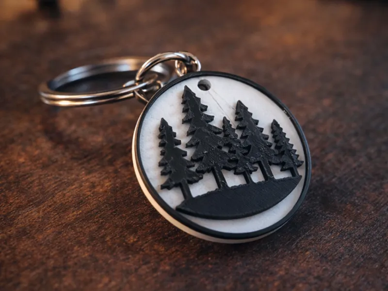 Minimal Forest Keychain 