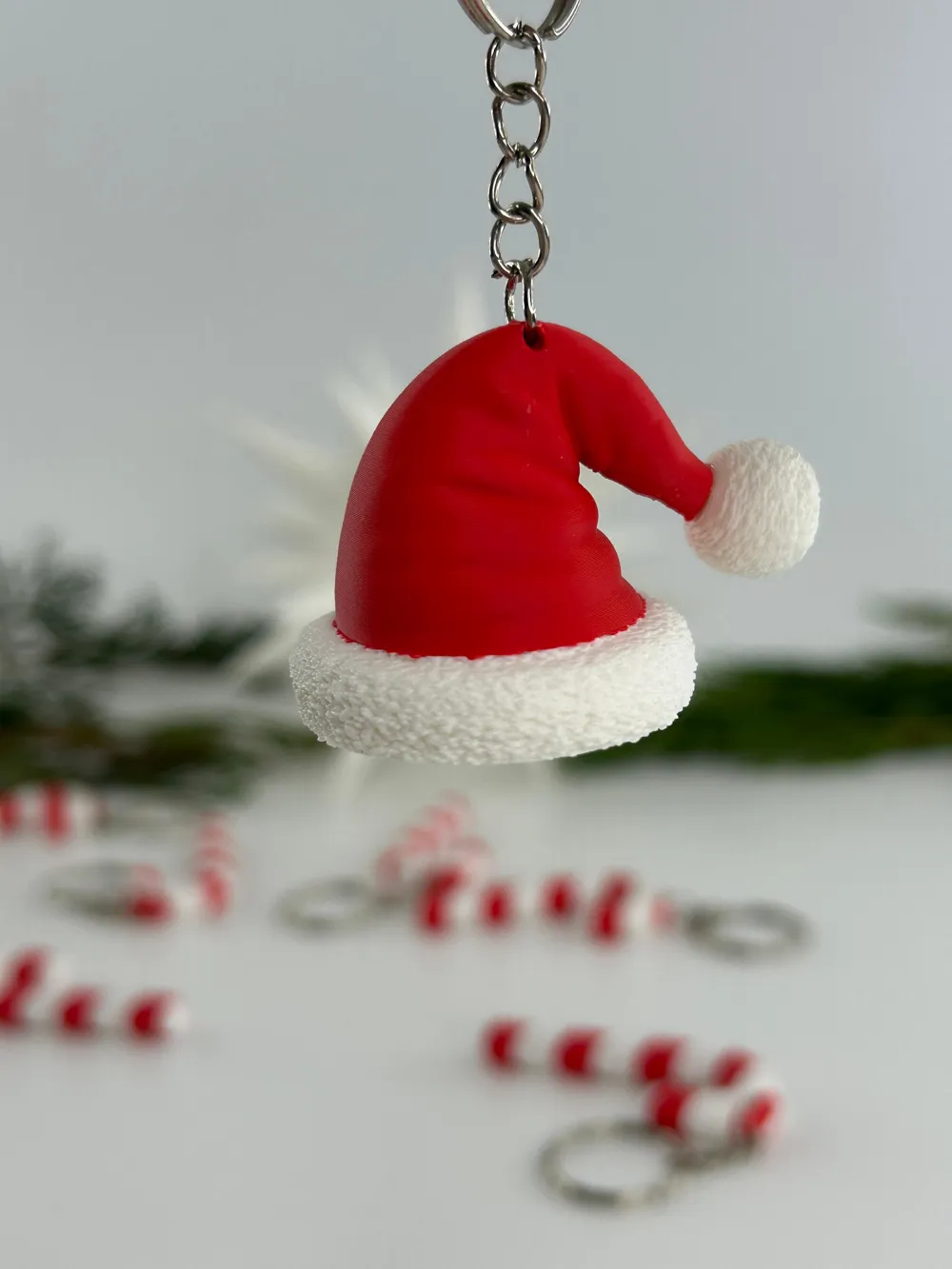 Festive Mini Christmas Santa Hat Keychain Decor - Free 3D Print Model ...