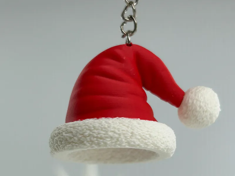 Festive Mini Christmas Santa Hat Keychain Decor