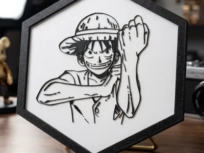 One Piece Luffy - Hexagon Wall Art