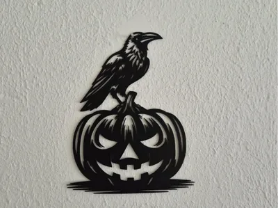 Halloween Raven Pumpkin Hanger