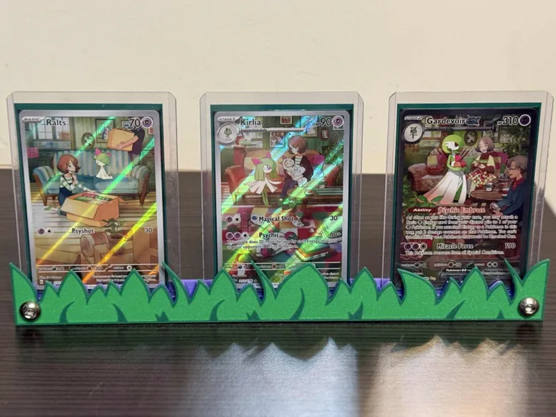 Grass/Psychic Type 3 Toploaders Pokemon Stand 
