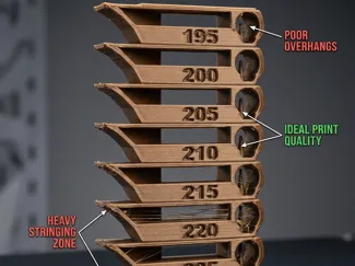 BambuLab p1/x1c/a1/p2s/h2 Temperature Tower test