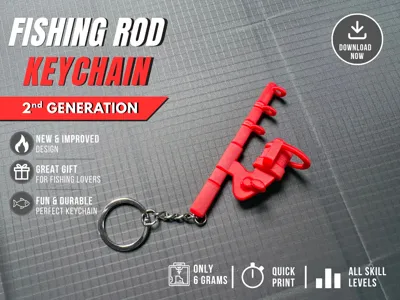 Fishing Rod Keychain 2nd Gen