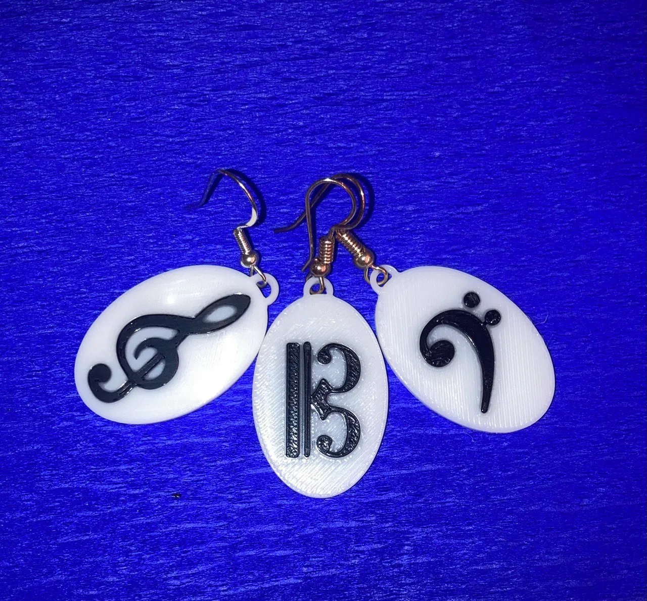 Music clefs earrings/pendants view 2