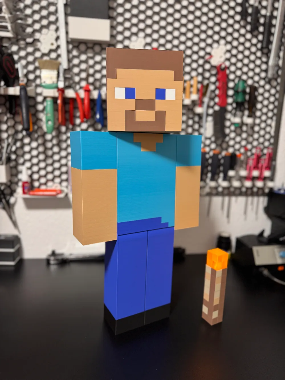 Large Minecraft Steve Free 3d Print Model Makerworld