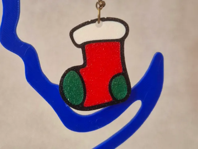 Multicolor Christmas Stockings Earrings